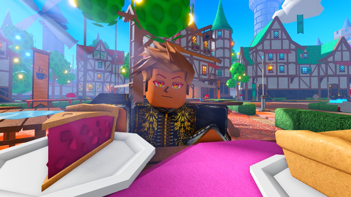 Enchanted_RBLX's tweet photo. This lovely gentleman offers you a slice of pie. Do you accept? #Roblox  #RobloxDev https://t.co/kq15QRM9rf