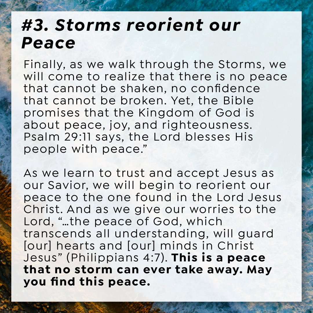 ourdailymanna21's tweet photo. Why does God allow people to experience difficulties? Check what the Bible says about the storms in our lives:
#OurDailyManna #YonggiCho #CGI #ThreefoldBlessing https://t.co/UnSap59s9d