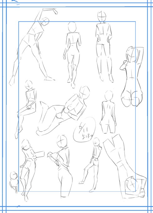 おはようございます☀️ 
本日も朝練60秒クロッキー消化 