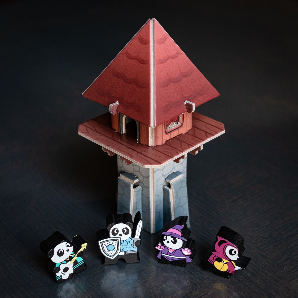 pandagm's tweet image. Our new toolkit features art by @tinabongorno (you may have seen Tina's die characters for @thedicetower) and the constructible wizard's tower designed by our friends at @tinker_turf. Look closely, you may find some easter eggs from previous toolkits! #pandatoolkit