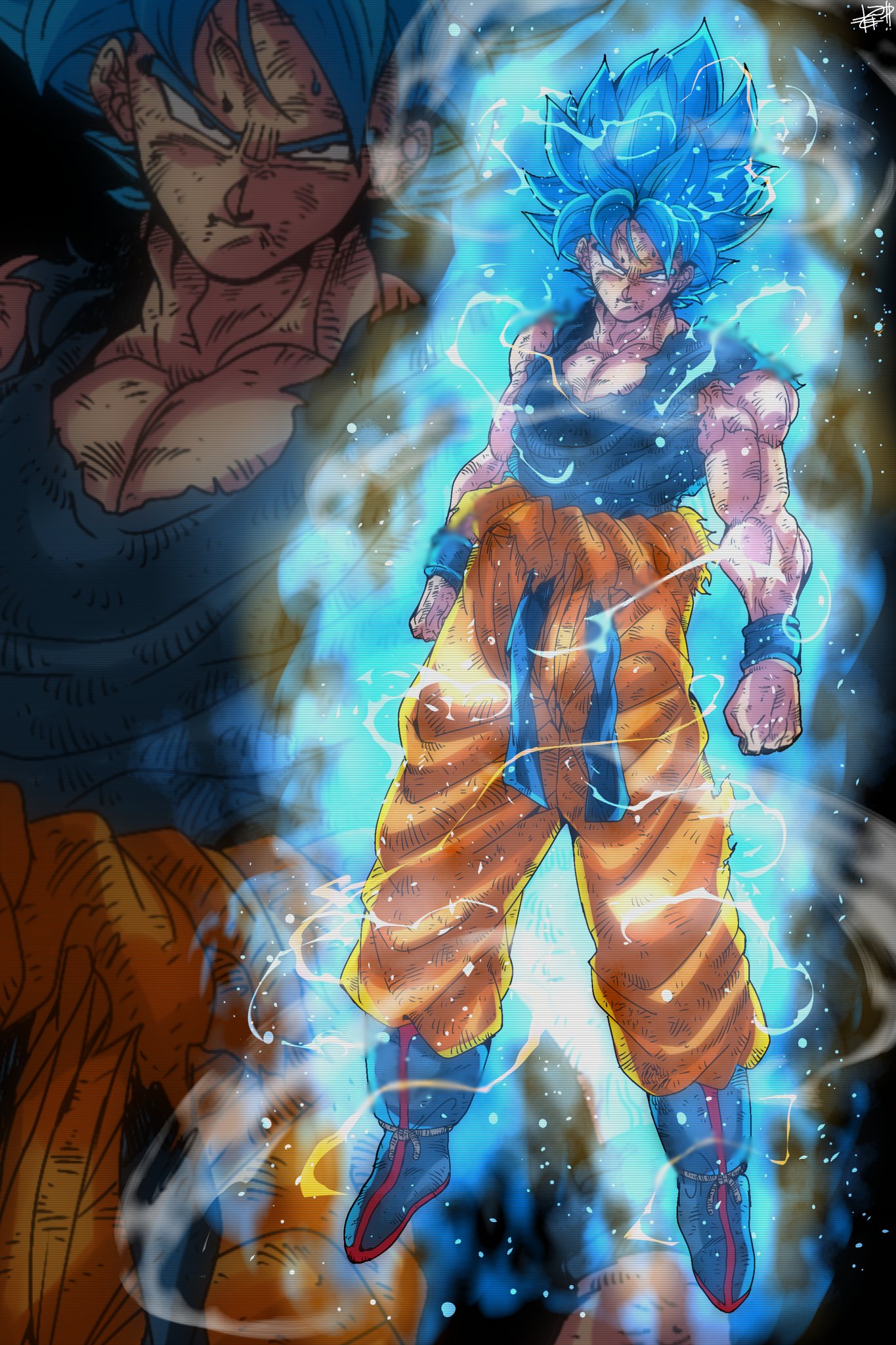きなこもち サブ垢 ドラゴンボール超 孫悟空 超サイヤ人ブルー ドラゴンボール イラスト T Co Pp9yjr8rox Twitter