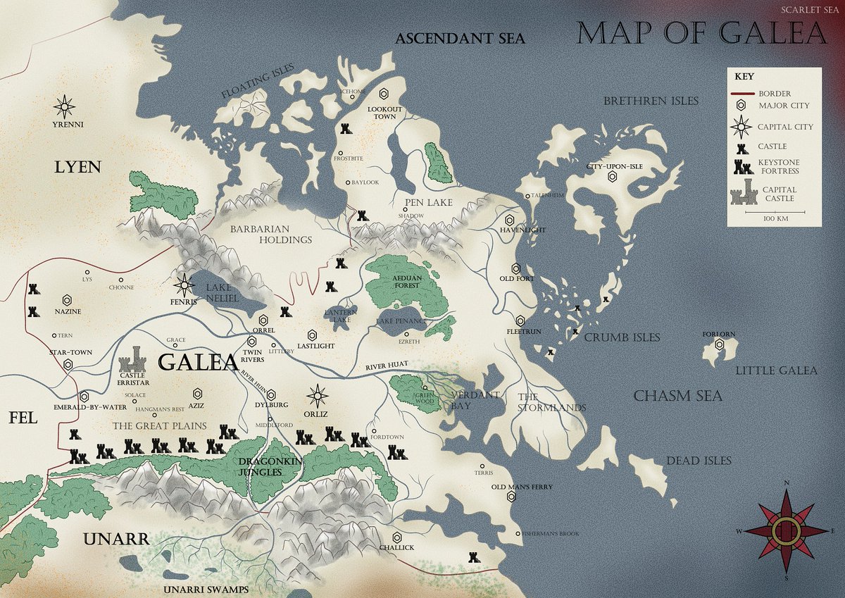 This is a partial map I did quite some time ago of one country within my setting, Galea.