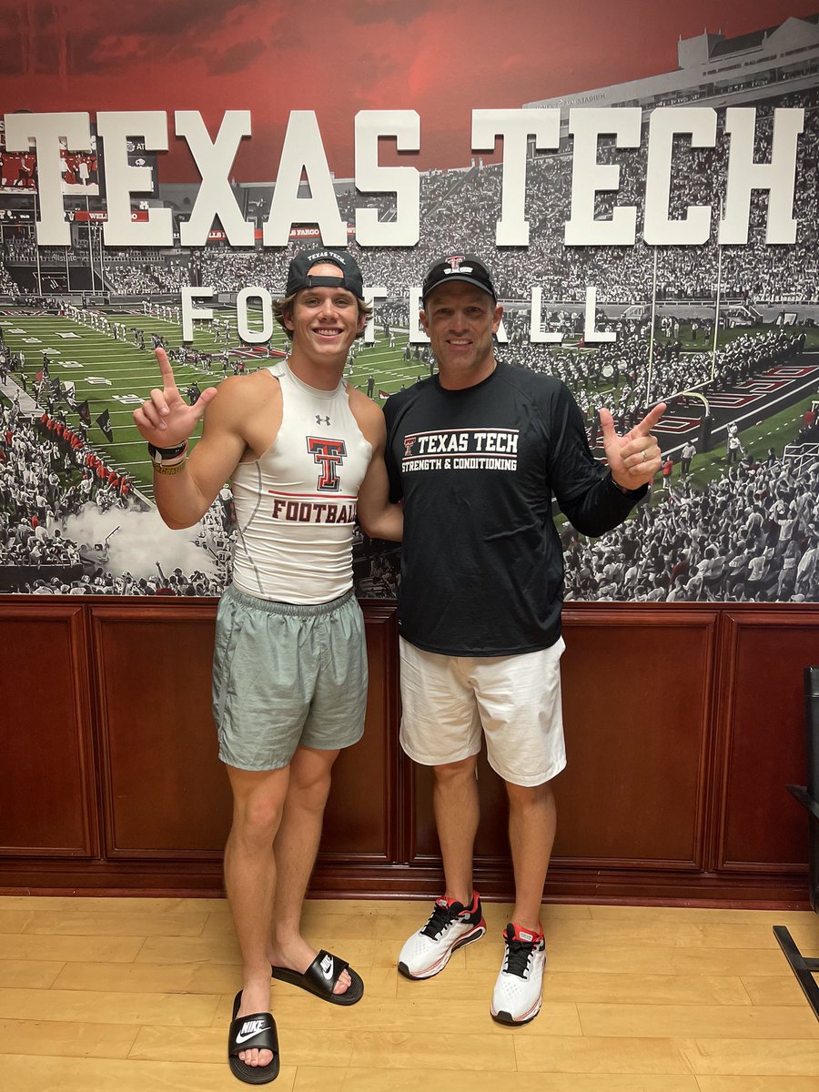 hudson2graham's tweet photo. WOW! GOD IS GOOD! After a great camp, visit, and conversation with @TTUCoachWells I’m beyond BLESSED to receive an offer from Texas Tech University!! Thank you for everything! I’ll be back soon! #wreckem #AG2G @coachp_TTU @TexasTechFB @aawashington_3 @CoachPehrson https://t.co/hyLOmaX1PA