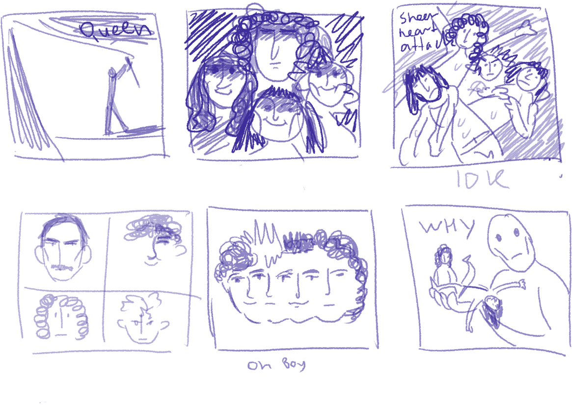 shoutout to when I tried to draw Queen album covers from memory 