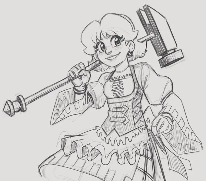 I've been busy with my grown-up job so here's a quick sketch of Daisy as a cleric from FE awakening 