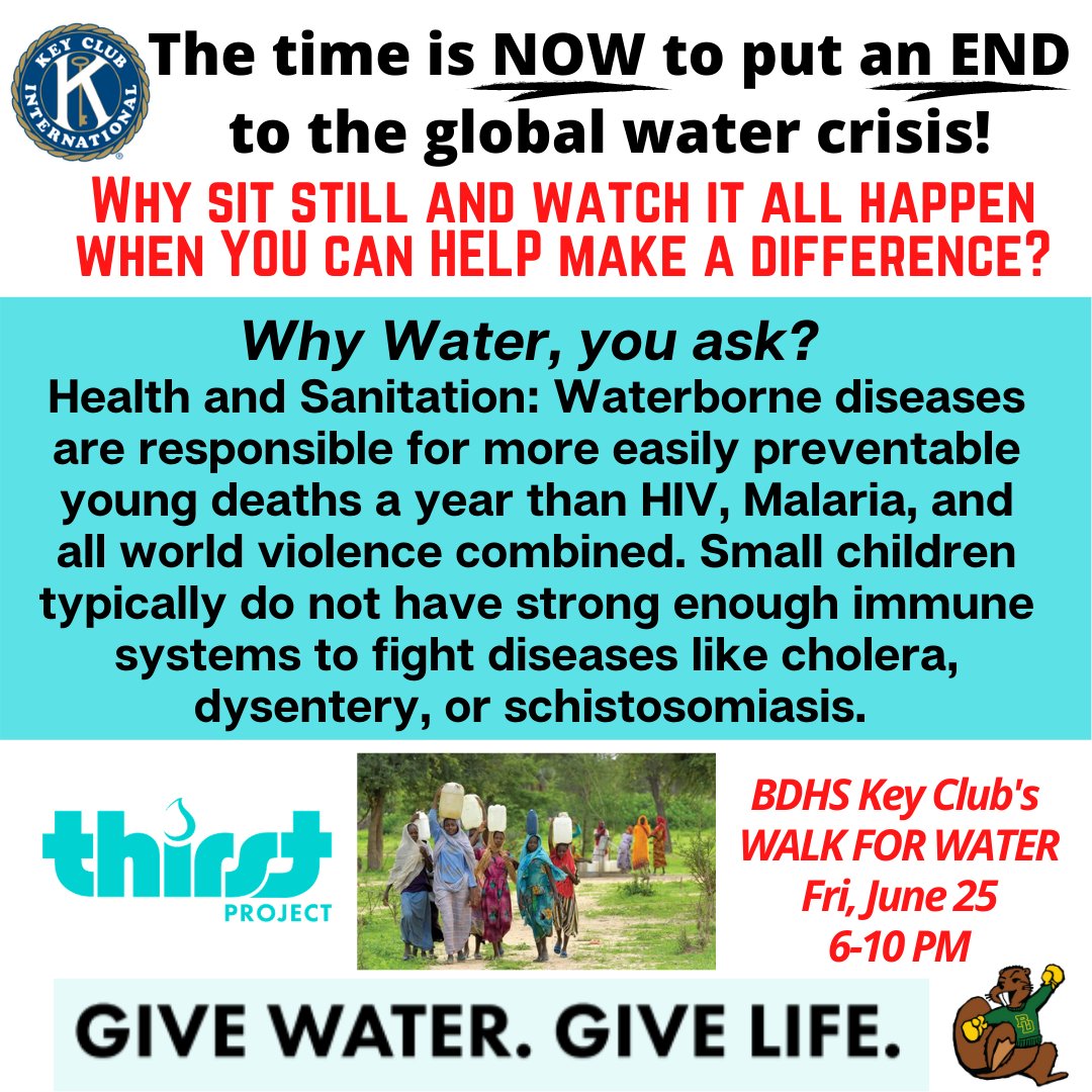 Don't just sit there and feel sorry; join us and make a HUGE difference in the lives of those in need!  #wiumkeyclub #keyclub #thirstproject  Come join our WALK FOR WATER on Fri, June 25 in Beaver Dam, WI from 6-10 PM... #makeadifference