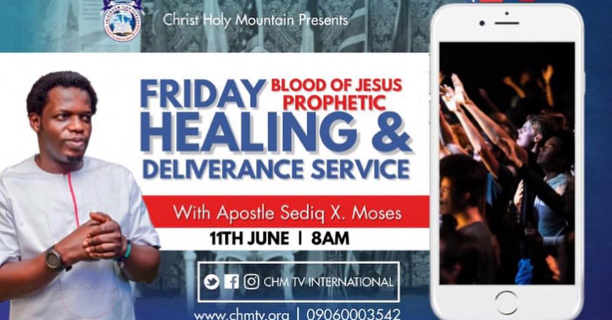 CHM_HOP's tweet photo. Worship with us today. Friday blood of Jesus healing and delivery service. https://t.co/JveJj1vcHz