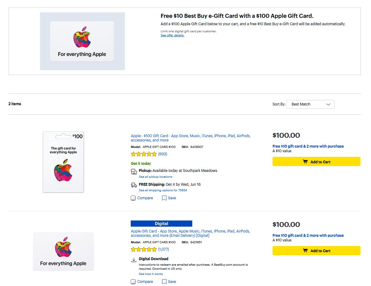 Apple gift card deal: Get free $10 when you buy a $100 gift card