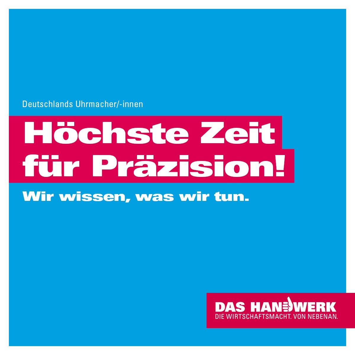 Als Uhrmacher*in kannst du die Zeit beherrschen. Setze diese Gabe präzise aber vorsichtig ein. 😜

Dieses und über 100 weitere Berufe-Motive gibt es im Werbeportal: werbeportal.handwerk.de/de/Suche?searc…

#wirwissenwaswirtun #dashandwerk #uhrmacher