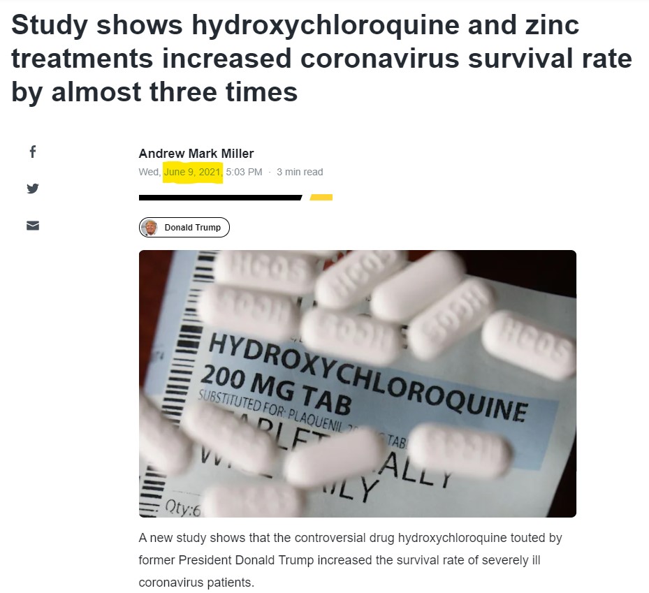 ShortSqueezed1's tweet photo. Remember that conspiracy theory about the Hydroxychloroquine ? https://t.co/9zsnuL5OGm