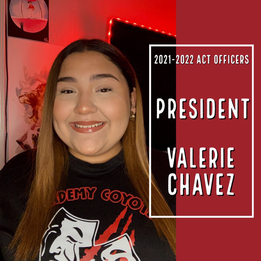 LJ_ACT's tweet photo. 🎭ACT Officers🎭
Finally, we would like to announce our 2021-2022 President, Valerie Chavez... Congratulations Valerie!! 🎉❤️ https://t.co/Zqf8UGJacr