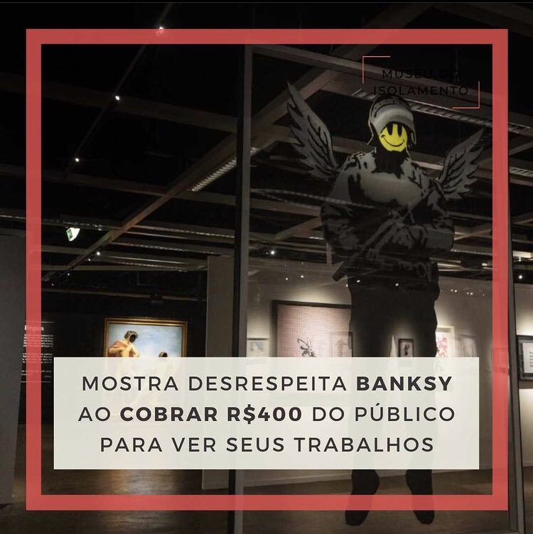 museuisolamento's tweet photo. A exposição ‘Arte de Banksy’, em Londres, têm gerado discussões sobre o ganho em cima da obra de artistas, que não o autorizaram.

A arte de protesto, na galeria e com entrada limitada, perde parte de sua força política?

https://t.co/D6S0rdJyeW https://t.co/u9BtukeynP