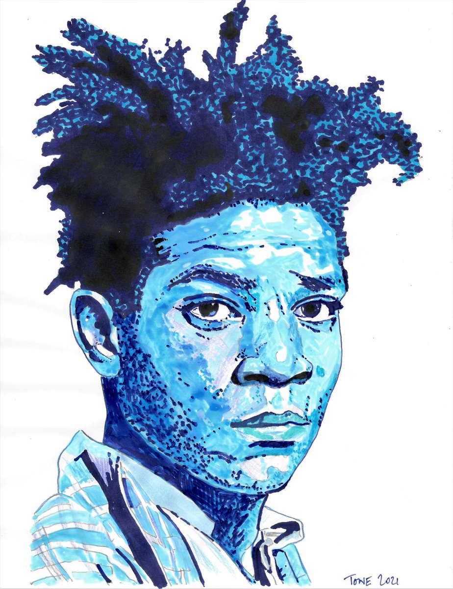TonySowersby's tweet photo. 'Blue Jean-Michel Basquiat'.
#pencildrawing #ink #markerpens
#basquiat #1980s #bluedrawing
#portraitdrawing https://t.co/V33vrmQ6Ke