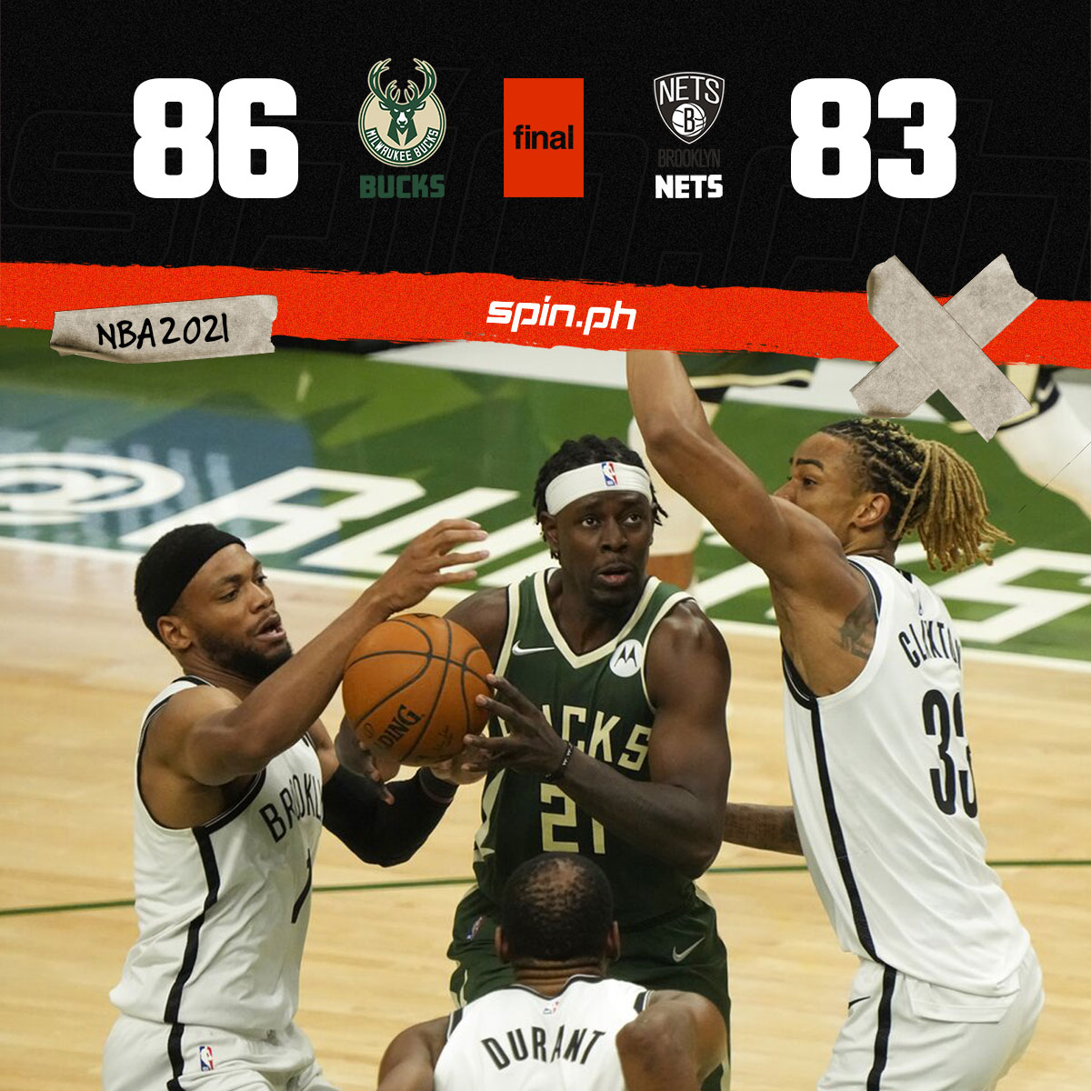 spinph's tweet photo. Holiday, Middleton clutch as Bucks pull a game back in series 

#ReadMore >> https://t.co/RlWc556Xpp https://t.co/9R6yks3gCF