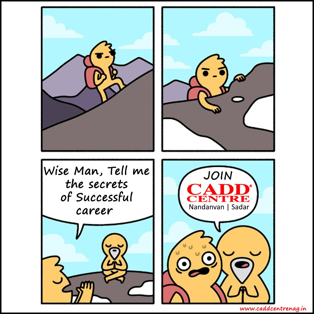 caddcentrenag's tweet photo. Secret Of Successful Career
Join #CaddCentreNandanvan or #CaddCentreSadar
#meme #memes #funny #memesdaily #funnymemes #lol #follow #humor #memepage #comedy #lmao #fun #anime #dailymemes #funnymeme
#CaddCentre #CaddCentreNagpur #CaddCoursesNagpur #OnlineClasses #OnlineEducation https://t.co/IMC6i3omWG