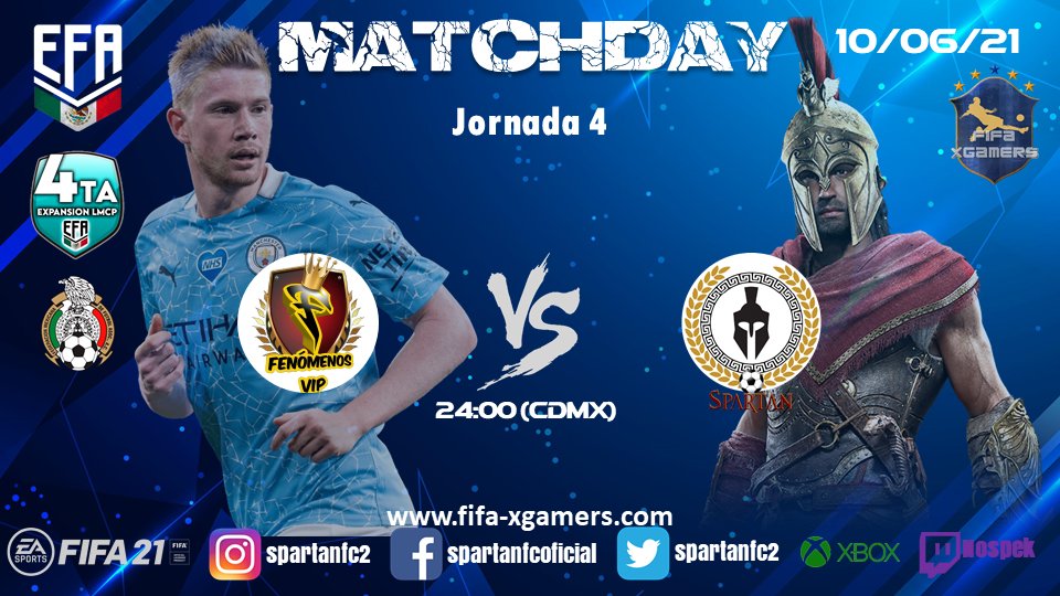 SpartanFC2's tweet photo. 🔥 Hoy hay Liga EFA ⚽️🎮

📅 J03 🆚 @FechoriasCF
⏰ 23:30

📅 J04 🆚 #FenomenosVIP
⏰ 24:00

🏆 @efamexicoxbox - 4ta División

▶️ En vivo: https://t.co/mqN3EtbRX4

| #EFAMexico | #XBOX | #FIFA21 | #EAesports | #EFAESPORTS | #ClubesPro | #PROClubs | #EFA | #LMCP | #eSports | https://t.co/LZAIH8CAaD