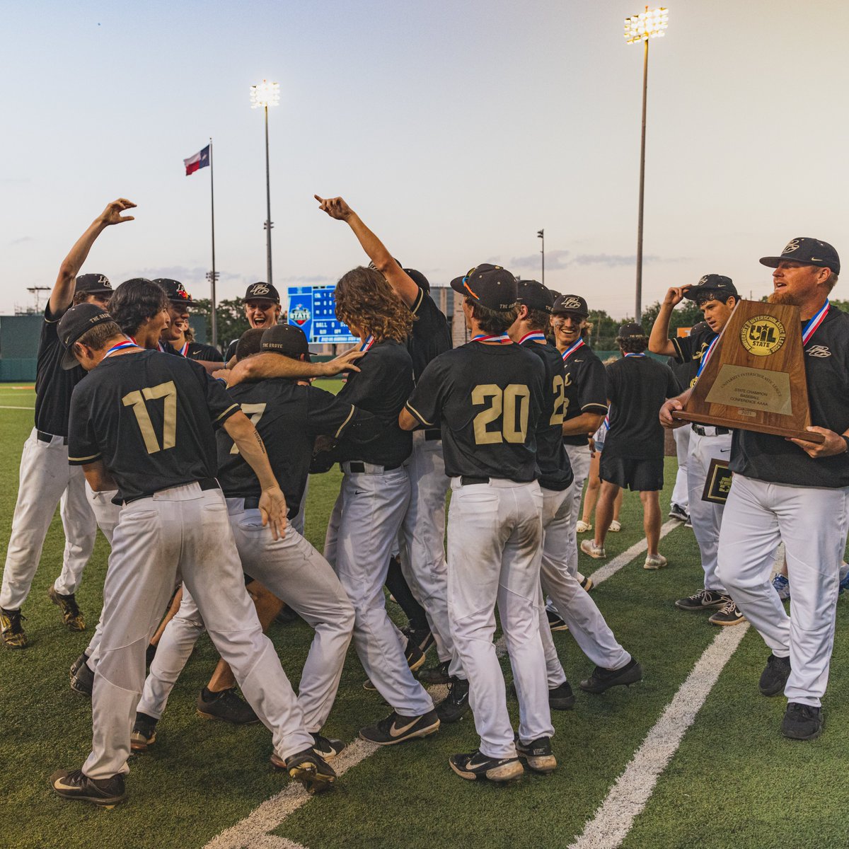 uiltexas's tweet photo. Congratulations to the Pleasant Grove Hawks on their 3rd #UILState Baseball Championship! 

Coe Blain (Pleasant Grove) named Championship Game MVP with WIN, 6.1 IP, 0 ER, 4 K. https://t.co/B4qXiGxPJo