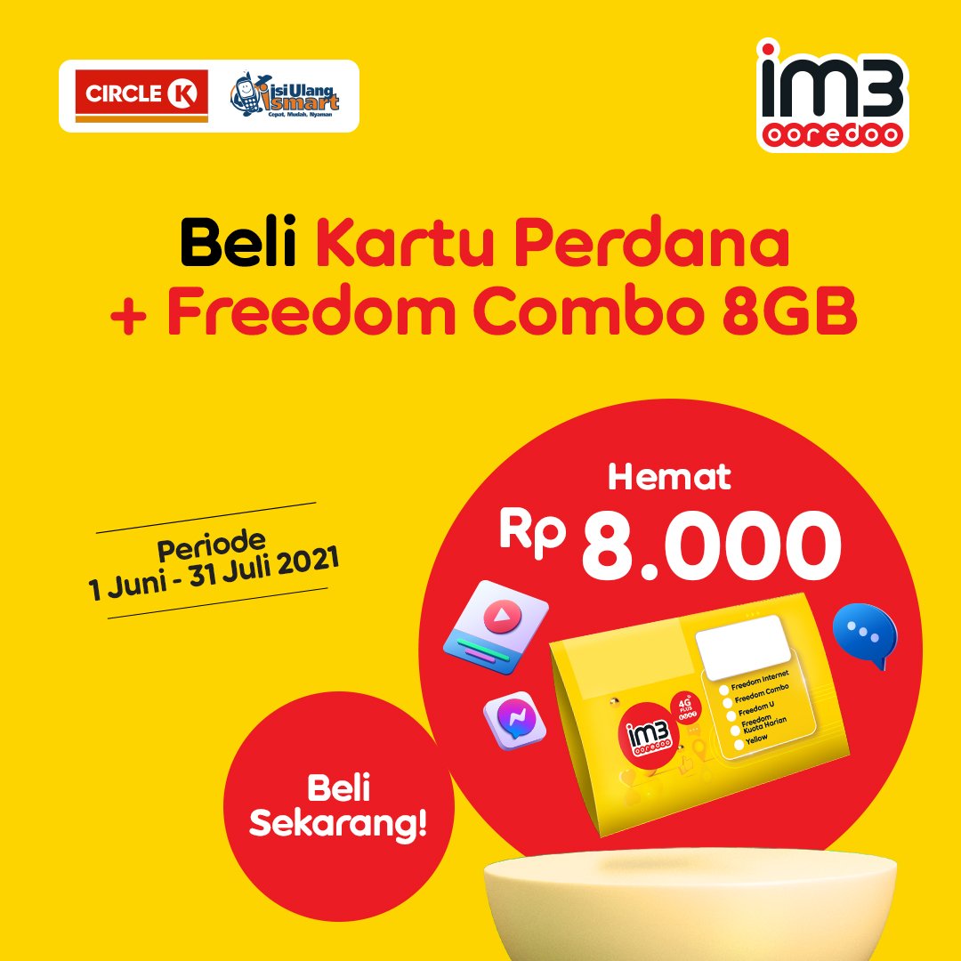 KAWANIM3's tweet photo. Kuy ke @CircleKIndo terdekat kamu dan dapetin promo nya untuk setiap pembelian paket data indosat ooredoo. https://t.co/LPX1ql4tXP