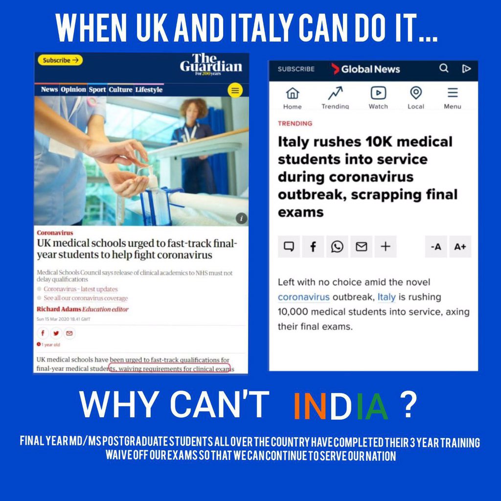 viralmbbs's tweet photo. #waiveofffinalyearpgexams  #Justiceforfinalyears Recognise the sacrifice and services of front line warriors. Ready to serve nation but please relieve us from exam stress @PMOIndia @NMC_IND @AmitShahOffice @drharshvardhan @narendramodi  @profplal @MoHFW_INDIA @AmitShah https://t.co/gzOgDtoOd3
