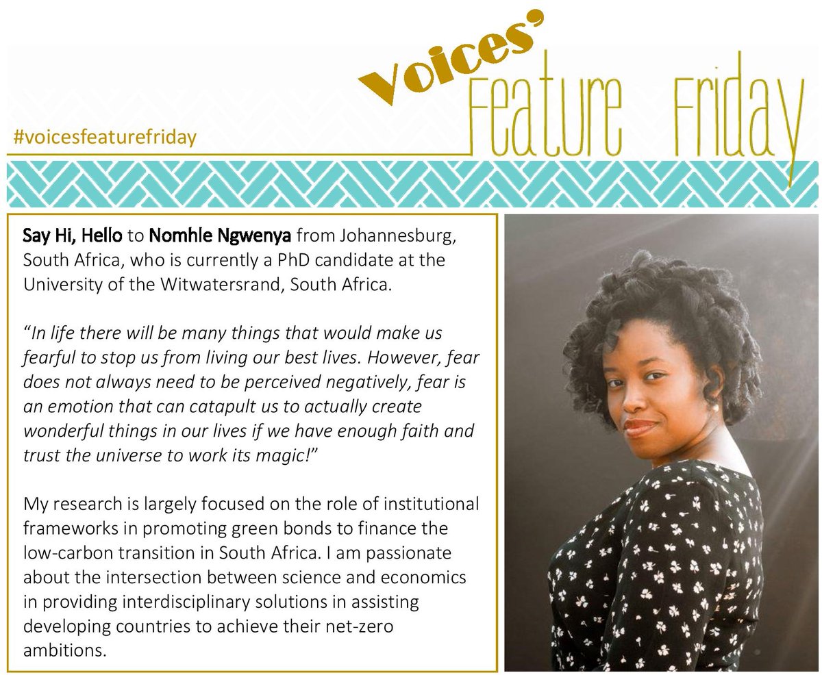 This week on #VoicesFeatureFriday, say Hi to Nomhle Ngwenya @Nomhle_Global from #Johannesburg  #SouthAfrica!!
#VoicesfromDevelopingCountries