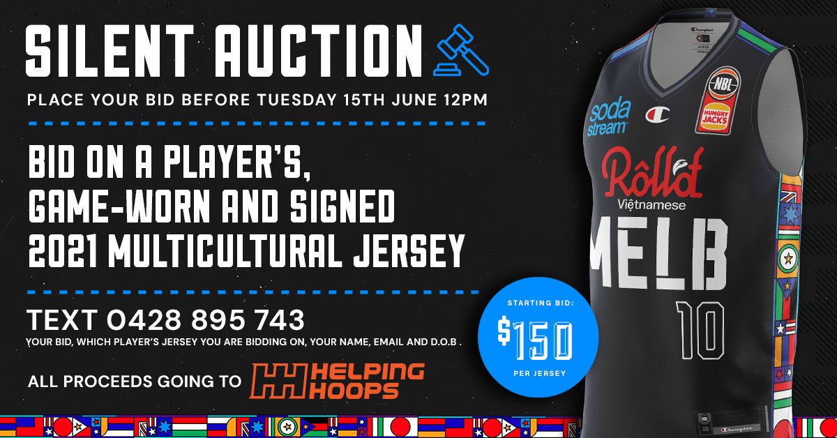 After tonight's Multicultural Game, the team's jerseys will be up for auction, with all proceeds going to our charity partner, <a href="/helpinghoops/">Helping Hoops</a>  
Each game-worn jersey will be signed and highest bidders will be contacted. Bidding closes 12pm Tue 15th.
How to bid ⬇️
#TimeToUnite