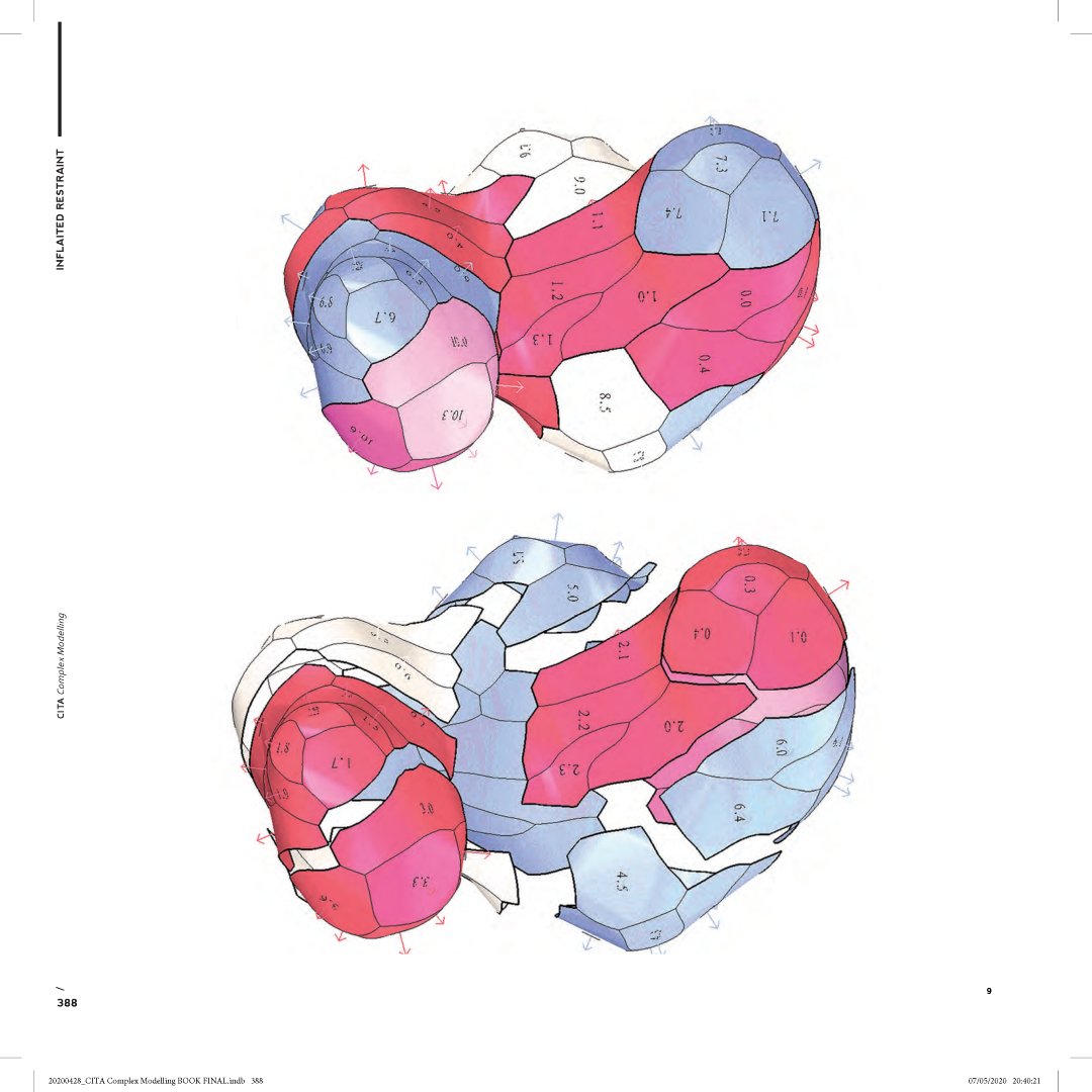 CITAcph's tweet image. #CITA_ComplexModelling – chapter 5: #TopologicalModelling 
#InflatedRestraint/project

“Inflated Restraint targets the design and production of air-inflated structures with complex and irregular curvature”
 
#OpenAccess
rebrand.ly/openaccess

#Hardback 
rebrand.ly/hardback