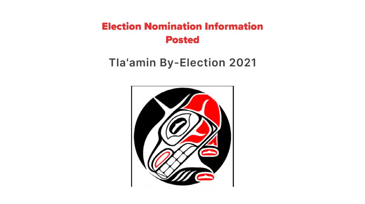 🗳 🗳 onefeather.ca/nations/tlaamin 🗳 🗳
Election nomination information for Tla'amin posted.
 View more details here: onefeather.ca/nations/tlaamin 🗳 🗳
#tlaamin #elections2021 #firstnationselections #digitalvoting #electronicvoting