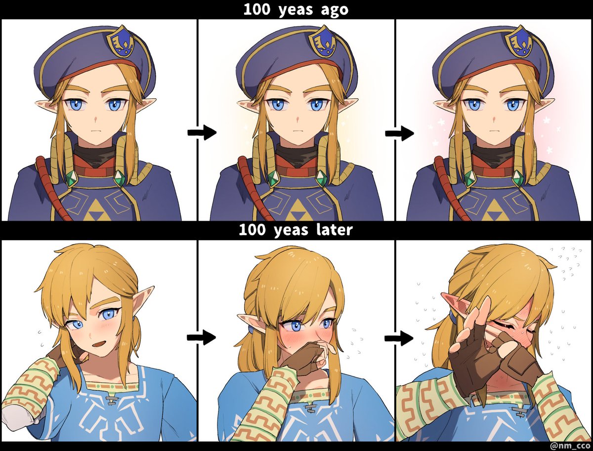 勇者の照れ顔 3段階 (100年前&後)
#Zelda #BotW #LoZ 