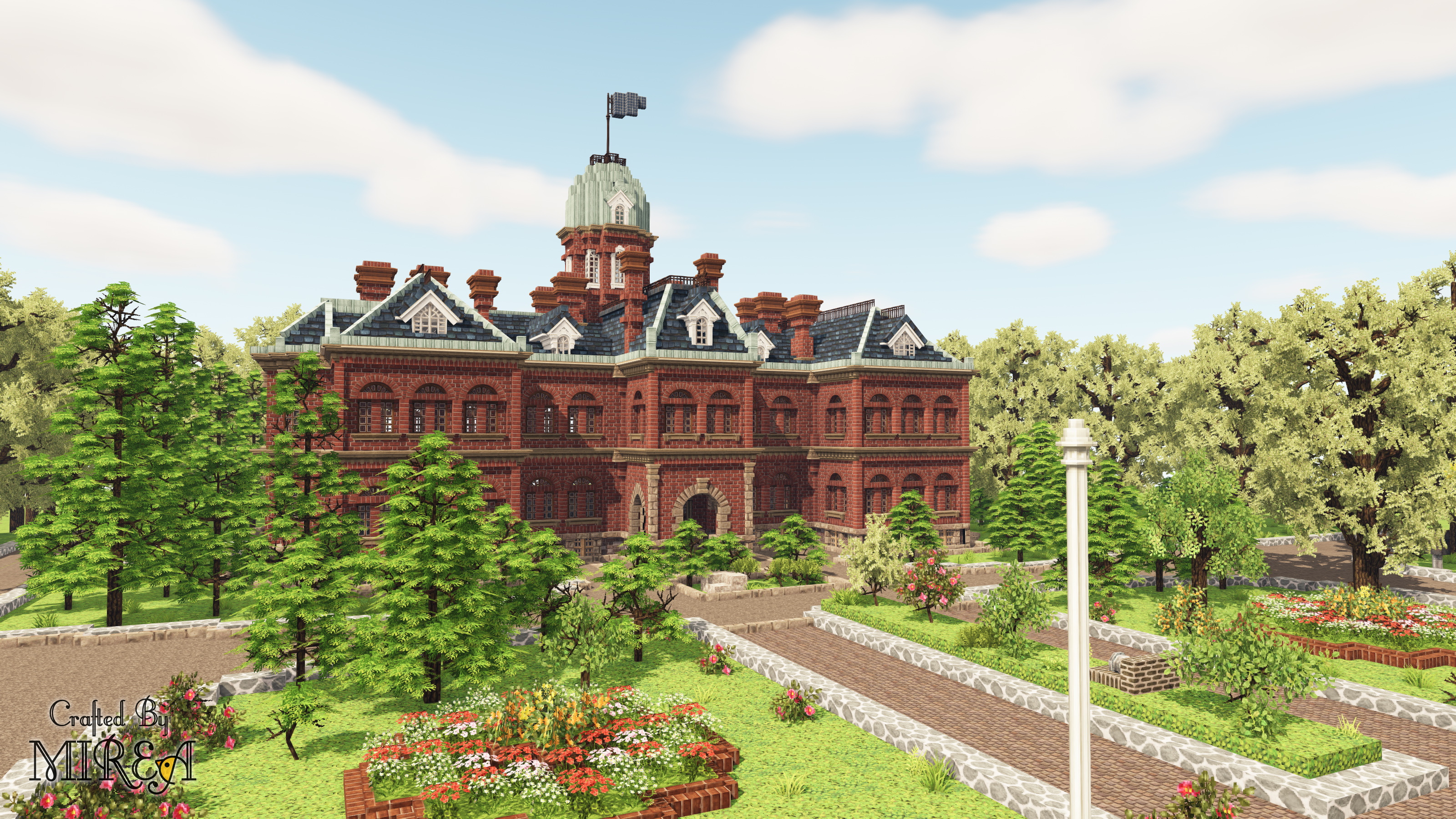 宝条みちる Minecraft Rt Mirea Rayk3 マイクラでつくった札幌市の北海道庁旧本庁舎 赤れんが庁舎 です 1枚で本物に見えたらrt Minecraft Miniaturia T Co Cpqszlr03l Twitter