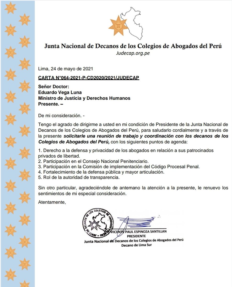 MAYKPILARES's tweet photo. Desde el #IlustreColegioDeAbogadosDelCuscohemos sustentado las razones por las que se debe permitir la participación de los Colegios de Abogados en las Secretarías Técnicas de Implementación del NGPP, seguros de que se tendrán avances. https://t.co/5Hu1942WIm
