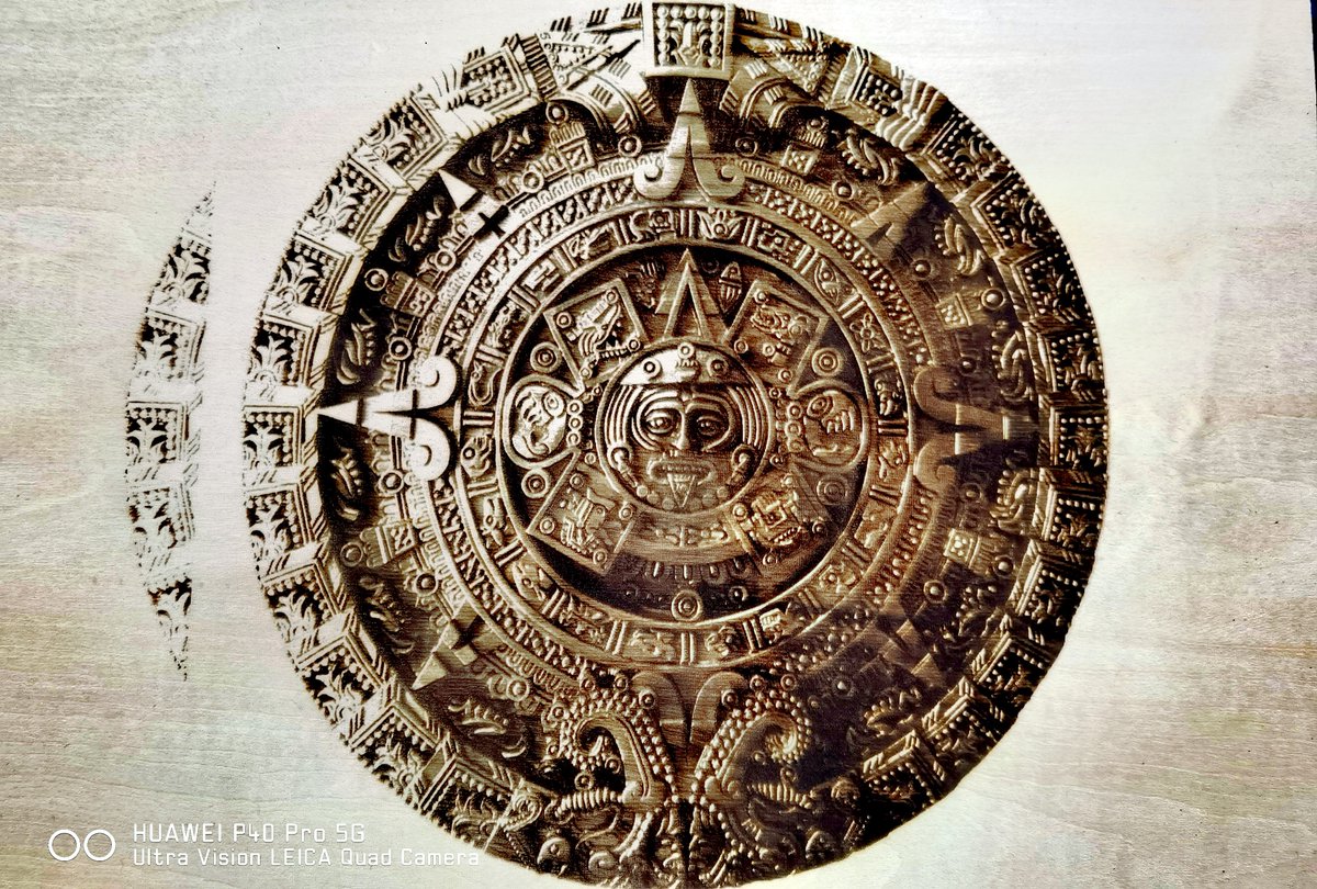 SAtomstack's tweet image. It looks amazing when finished. With a 40W CLS (compressed laser spot), the Mayan totem looks like a copper texture. #laserengraving #laserengraver #atomstack #A5PRO