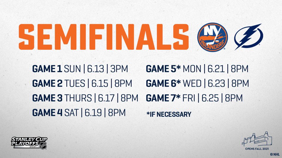 New York Islanders Full Schedule For The Stanleycup Semifinals Against The Lightning New York Islanders Full Schedule For The Stanleycup Semifinals Against The Lightning