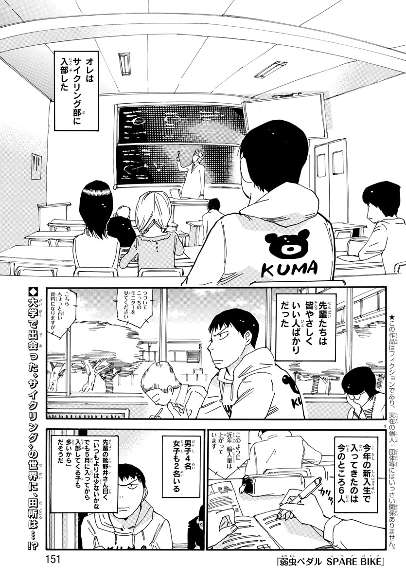 別冊少年チャンピオン編集部 V Twitter 弱虫ペダル Spare Bike 新章 筑士波大学 編 大学で出会った サイクリング の 新世界に 田所は ふろくは 弱虫ペダル Spare Bike 超bigポスター 明早大学ジャージver オレンジのジャージを背負う