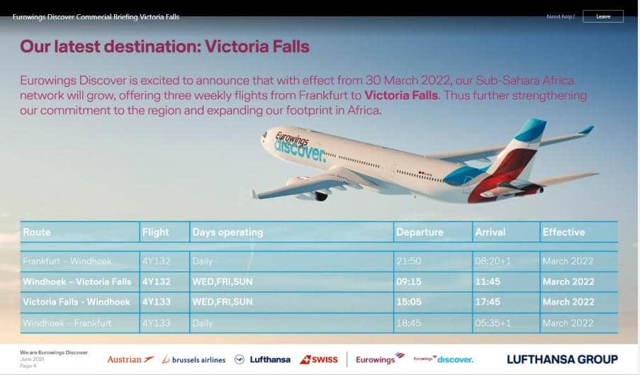 AdamTheofilatos's tweet photo. In a HUGE boost for Zimbabwean tourism, German low cost carrier has announced it will commence flights from Frankfurt to Victoria Falls (via Windhoek) from March 2022.

Brilliant stuff🇿🇼 https://t.co/FGnKBAJJbb