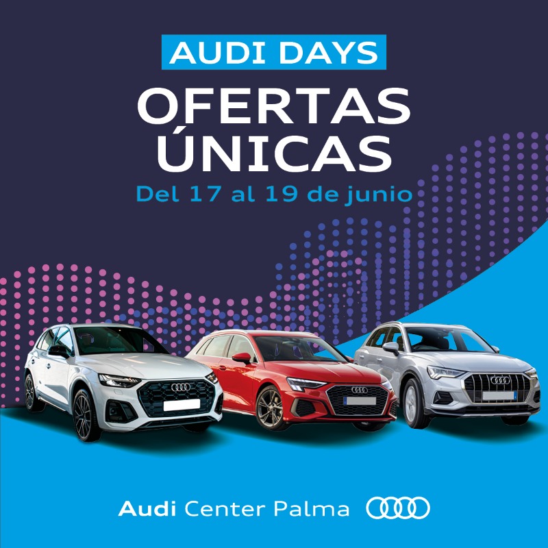 AudiCenterPalma's tweet photo. Aprovecha los #AudiDays de #AudiCenterPalma del 17 al 19 de junio y hazte con el #Audi con el que siempre has soñado a precios irrepetibles.
⬇ ¡Pide tu cita ahora y ven a vernos! ⬇
