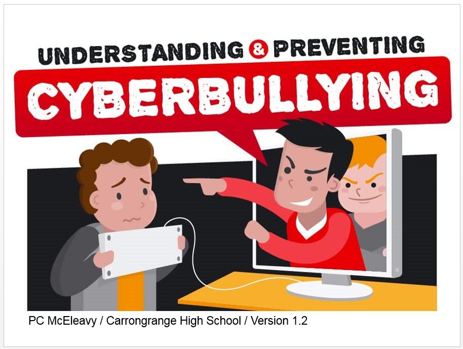 PSOSFalkirk's tweet image. PC McEleavy our Schools Based Officer at @CarrongrangeSch has been delivering cyber bullying inputs to S2s this week and has already been receiving positive feedback on action being taken by some pupils in tackling online bullying  #StopBlockTell #ProudToServeFV