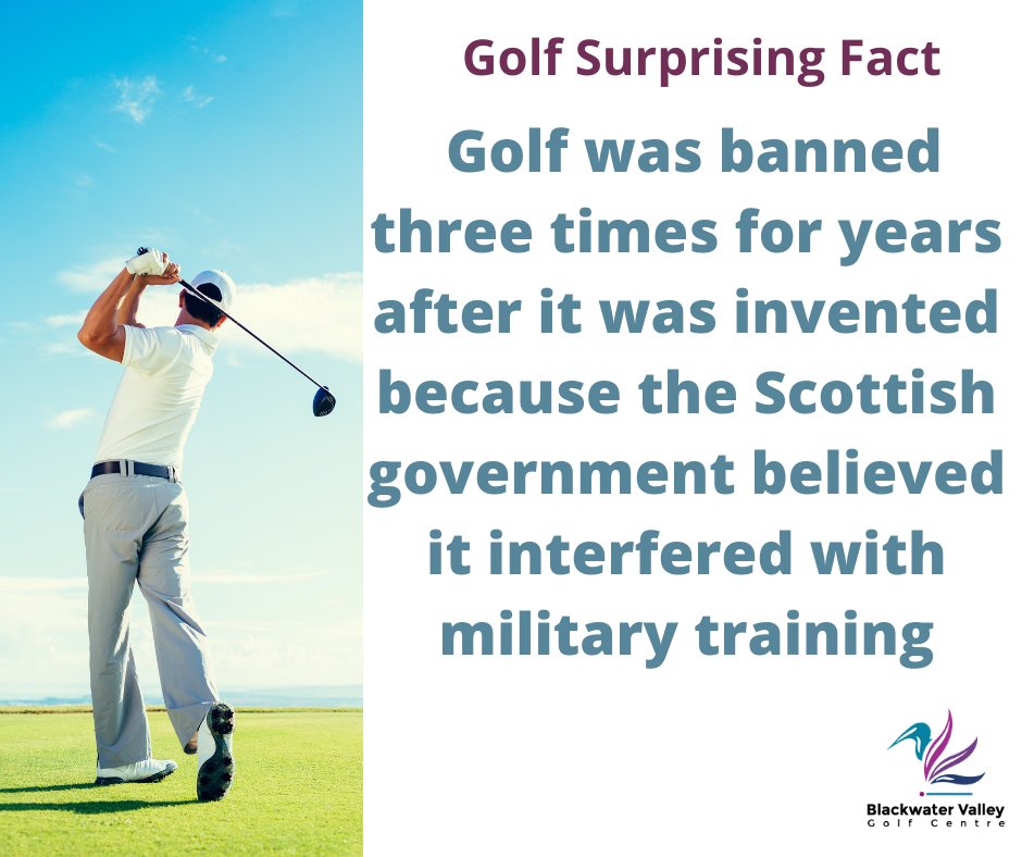 BVGCGolf's tweet photo. ⛳️#golffact 
Golf was banned three times for years after it was invented because the Scottish government believed it interfered with military training
#golfing #golf #golfer #golflife #golfcourse #golfaddict #golfers #golfislife #golfday  #whyilovethisgame #lovegolf #golfisfun https://t.co/7BBMEjKIl7