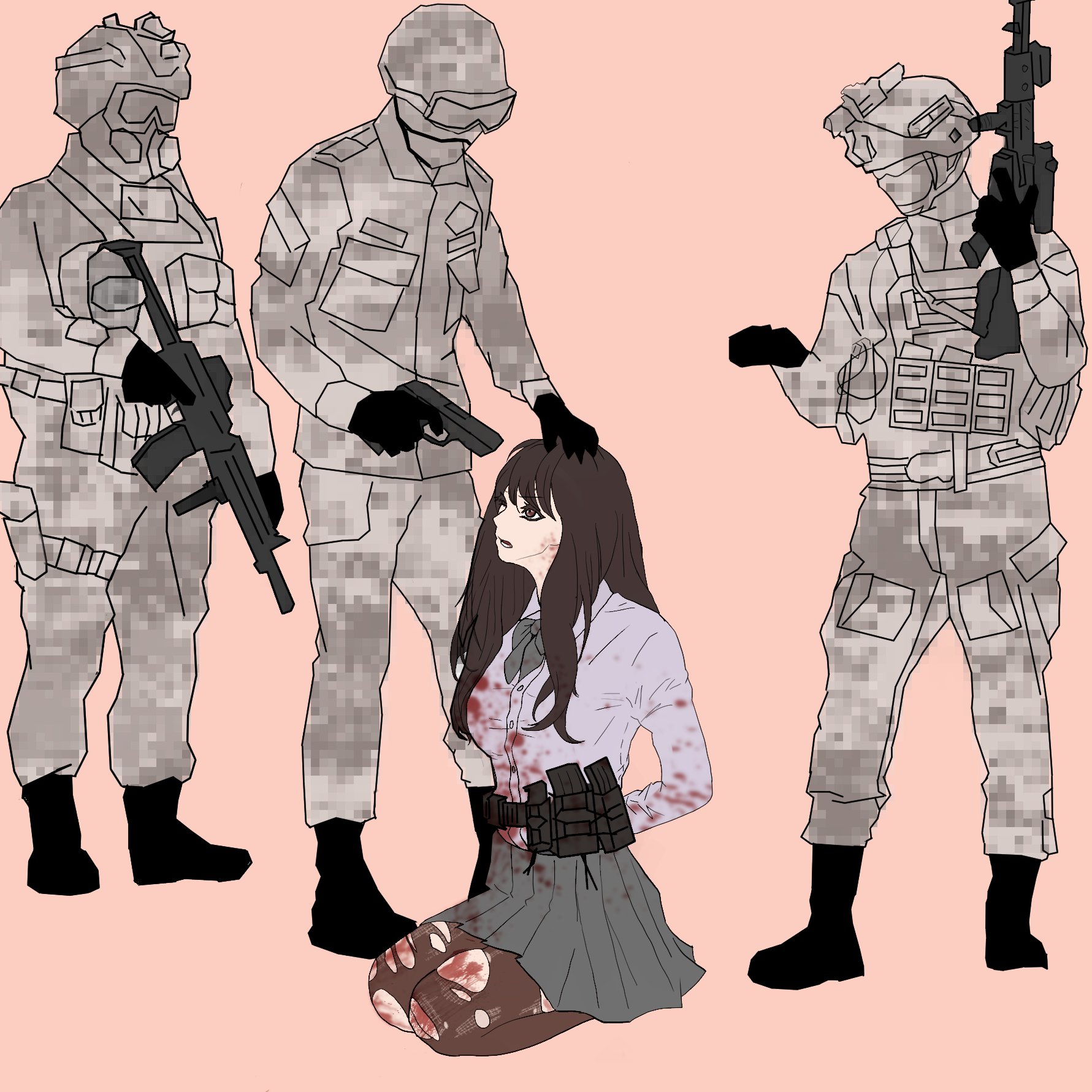 Twitter 上的 せんたっき 武装jkの尋問時間 知ってる情報をことごとく言わないと 硬くて長いものでお仕置きされるでしょう 武装jk 落書き Rkgk イラスト お絵描き 女の子に銃持たせるの好きゾ T Co Abmzohkku1 Twitter