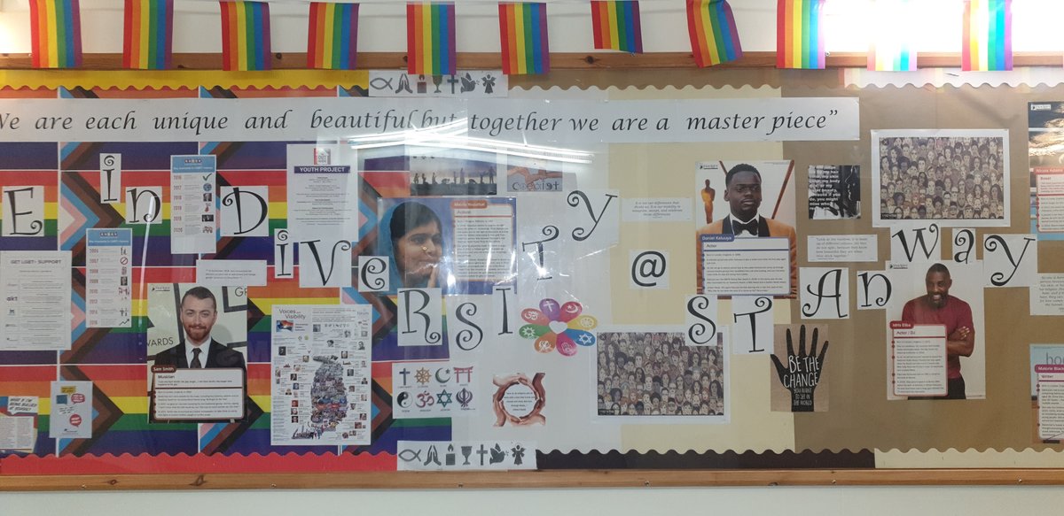 StanwaySchool's tweet photo. The Stanway School is starting to look very colourful as we being to celebrate Pride Month and Schools Diversity Week
We are proud of the Diversity of our students and over the next few weeks we will be linking our lessons to Diversity and LGBTQ+ and much more. #pride #Diversity https://t.co/VnKOGAXAOT