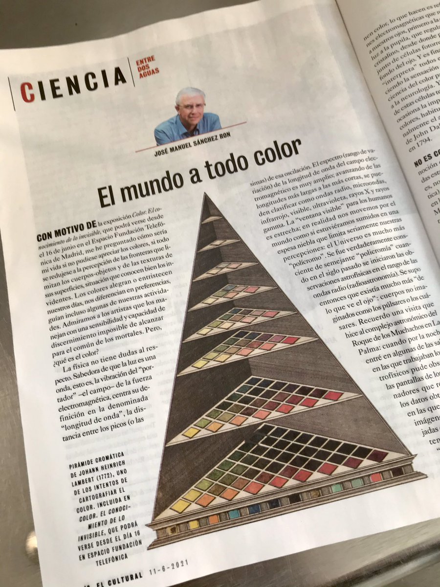 rosenrod's tweet photo. Sánchez Ron dedica su artículo de hoy de @elcultural a #ExpoColor 🟩🟥🟪🟨🟦🟧 @EspacioFTef https://t.co/pBx1h4pfqM