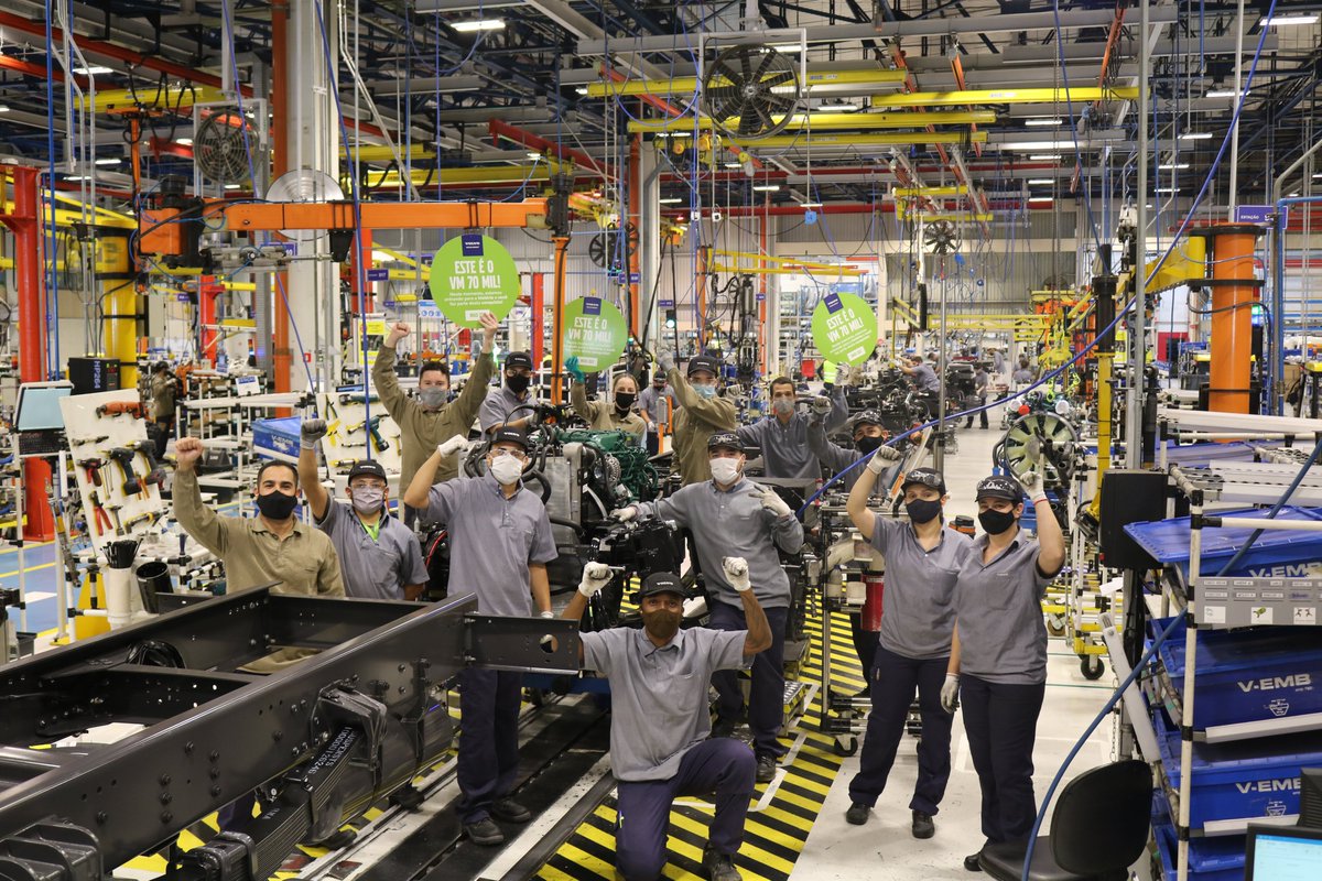 VolvoTrucks's tweet photo. Congratulations to our colleagues at Volvo Trucks in Brazil for reaching a milestone with the Volvo VM – 70,000 units have been produced since the launch in 2003! 👍😀 https://t.co/7WM6PqDW1S