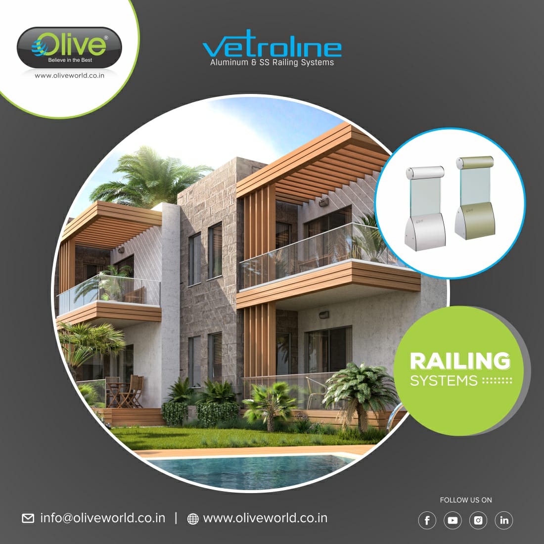 HardwareSamachr's tweet photo. With a Vetroline wide variety of railing options, you’ll find the perfect style of Aluminum & SS #RailingSystems that match your home.
#Olive #OliveSurat #OliveWorld #KitchenAccessories #Manufacturer #Vetroline #AluminiumRailingSystems #SSRailingSystems @OLIVESURAT https://t.co/x91JEIju2H