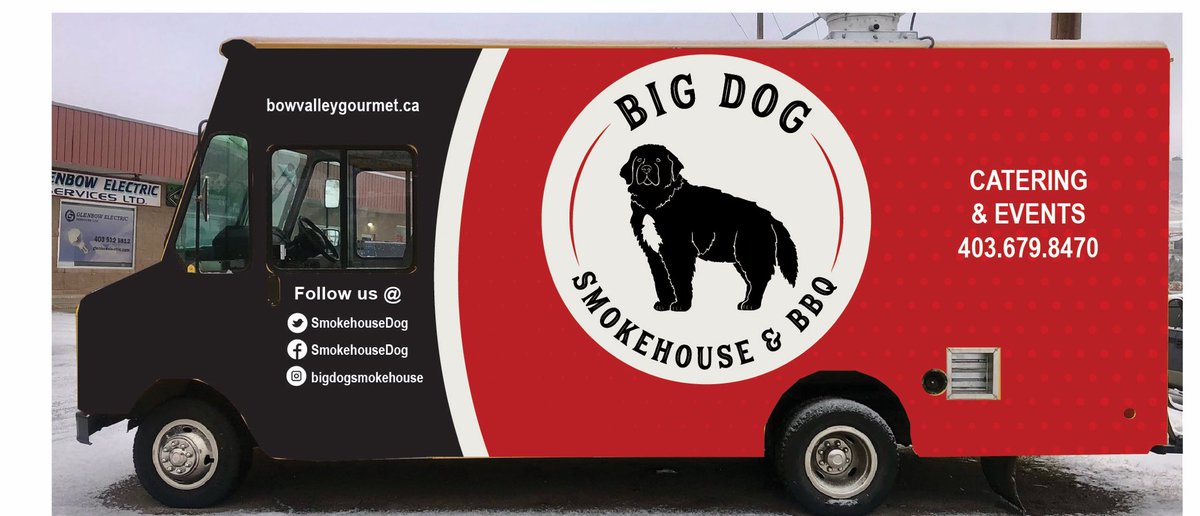 BVgourmet's tweet photo. Check out the food truck! We are excited to get rolling & will be offering regional southern BBQ. #smokehousedog #bbq #canmore #ciachef #cheflife #Foodtruck https://t.co/7aQa8pPnPR