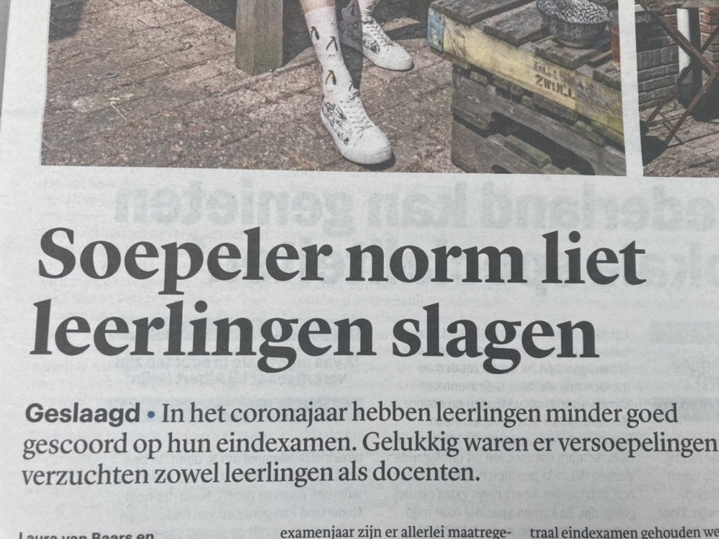 De kop had moeten zijn “Leerlingen zijn geslaagd ondanks grote impact van corona op onderwijs” <a href="/trouw/">Trouw</a> #framing