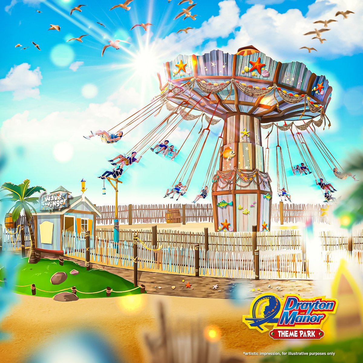 Introducing our brand new ride - Wave Swinger 🐠🐚 

Opening this summer in our new area - Adventure Cove, this exhilarating ride will have you soaring round as you feel the ocean breeze flowing through your hair. 

Climb aboard. Let's ride that wave! 🌊

hubs.ly/H0Q0kQF0