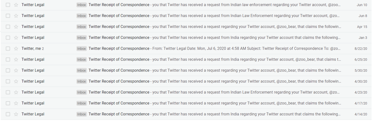 zoo_bear's tweet photo. Here are a few emails from @Twitter which I've received. @vijaya https://t.co/emNxKHoGh0