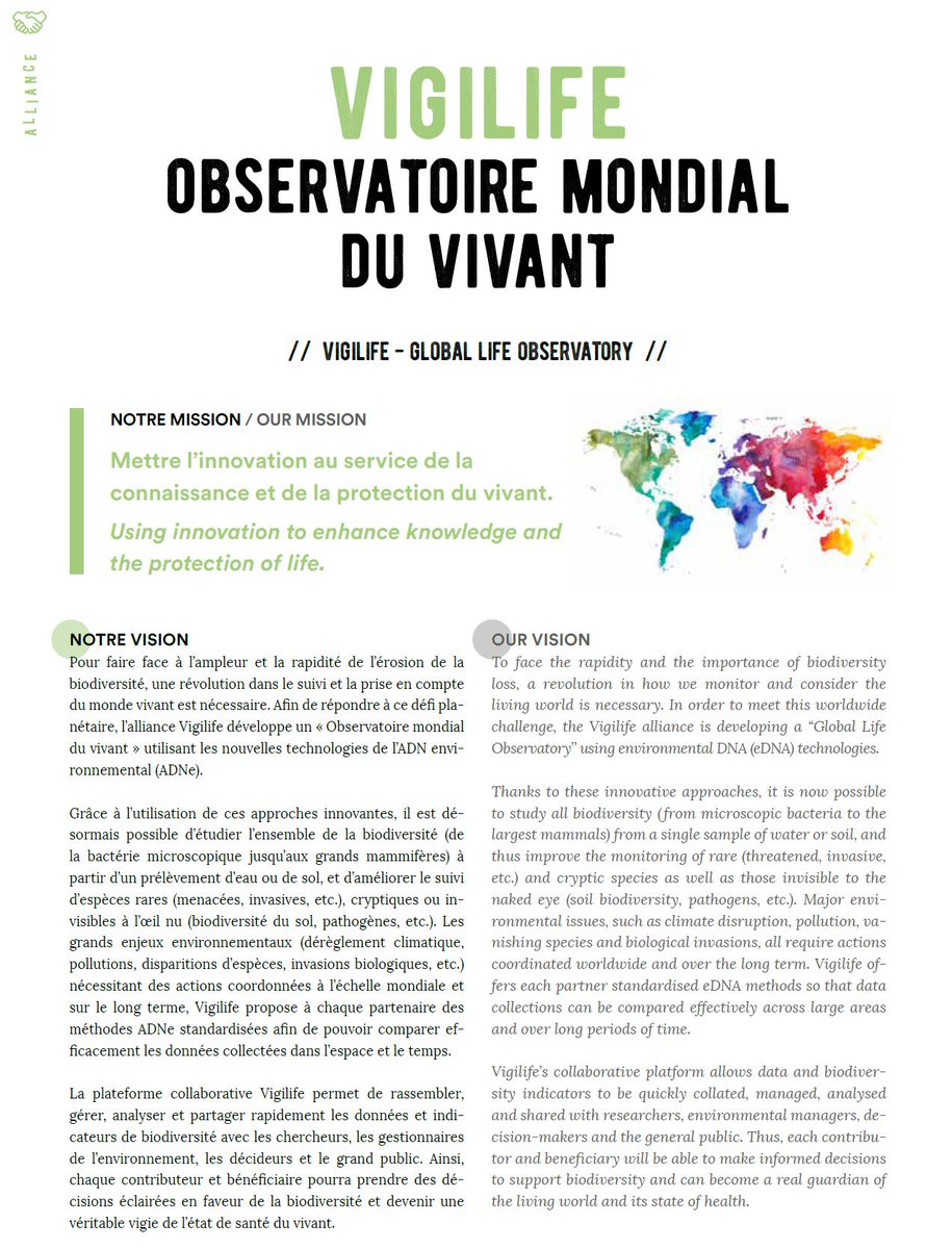 mt #eDNA <a href="/VIGILIFEeDNA/">VIGILIFE</a>: 'To face the rapidity of biodiversity loss, the Vigilife alliance is developing a "Global Life Observatory" using environmental DNA #eDNA. Our mission: "Using innovation to enhance knowledge and … , see more tweetedtimes.com/v/2281?s=tnp