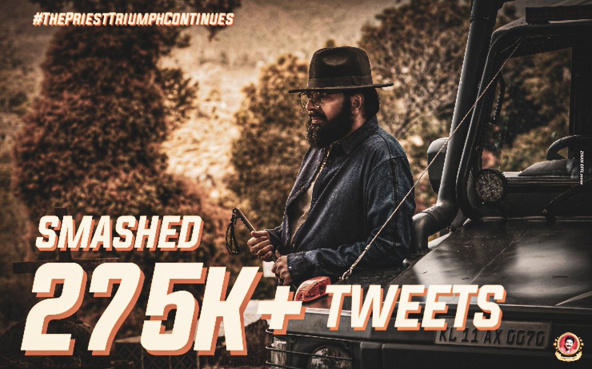 Ashiq_Faiz_369's tweet photo. 275k Smashed And Counting🤙😼

300k Loading😏😎

#ThePriestTriumphContinues

#Mammootty @mammukka
#ThePriest https://t.co/mY0QFMZvnu