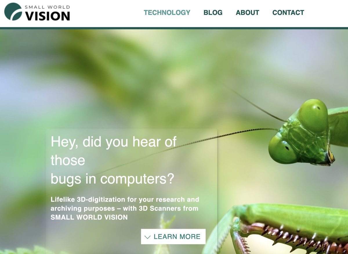 By founding the Small World Vision GmbH, we're bringing our insect scanner DISC3D to the next level. Visit small-world-vision.de/en/ to stay informed.