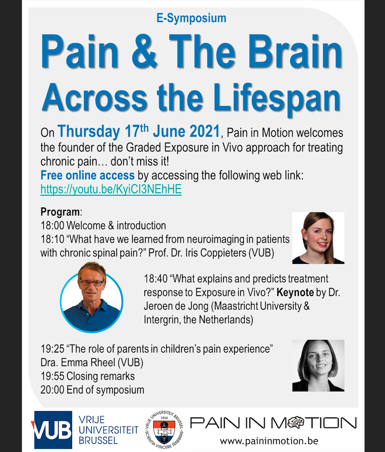 PaininMotion's tweet photo. E-Symposium Pain & the Brain Across the Lifespan: FREE ACCESS via the following web link: https://t.co/m8JfLwV2hv
Thursday 17th June 18:00 – 20:00 (Brussels time) #pain #brain #freesymposium #rehabilitation https://t.co/g9iEOMJnyX